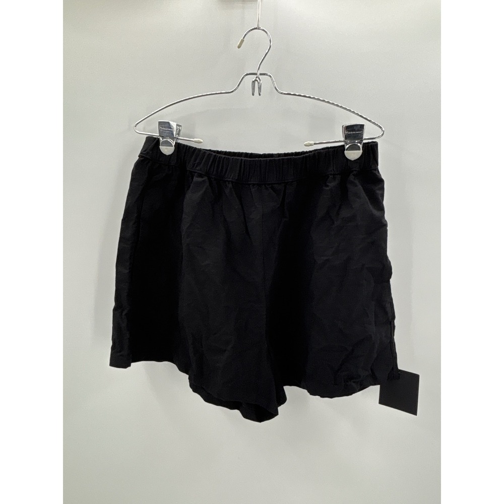 Lulus Classic Linen Beach Short‎ Black High Waisted Elastic Waist XL NEW